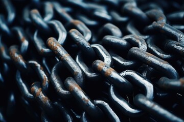 Poster - A detailed view of interconnected chains, suitable for industrial concepts
