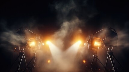 Poster - Bright stage lights in a group, perfect for event and entertainment themes