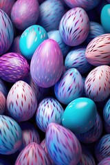 Poster - Colorful painted Easter eggs stacked together. Perfect for Easter holiday designs