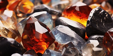 Poster - Vibrant assortment of crystals, perfect for design projects