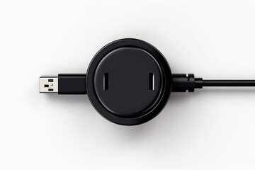 Poster - Close up view of a USB charger on a white surface. Suitable for technology and electronics concepts