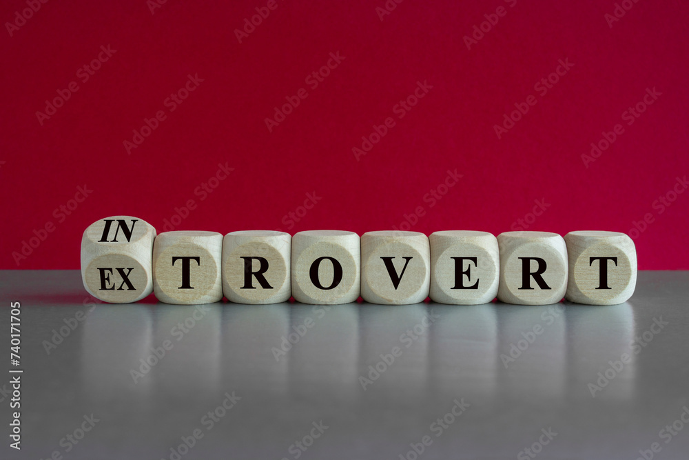 Introvert or extrovert symbol. Turned a cube and changed the word ...
