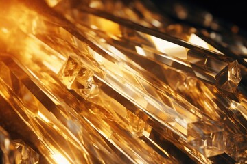 Poster - A detailed view of a group of crystals. Ideal for science or geology-related projects