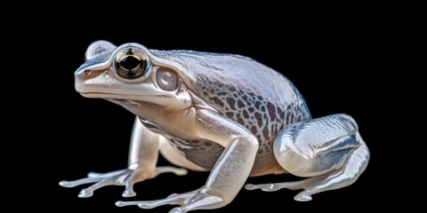 Poster - Close up of a frog on a black background, suitable for various projects