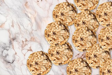 Wall Mural - Chocolate chip tasty sweet cookies on desk