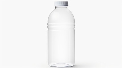 Poster - A plastic water bottle with a white cap, suitable for hydration concept