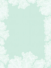 Wall Mural - Kraft paper texture with white floral border. Wedding card.	