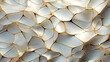 © Sudarshana - Matt gold and white metallic abstract luxury mosaic title texture pattern square grid material map for 3D modeling