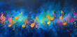 © Counter - An abstract interpretation of music notes and sound waves dancing over a deep blue background, symbolizing the energy of a dancehall with each note painted in bursts of neon colors