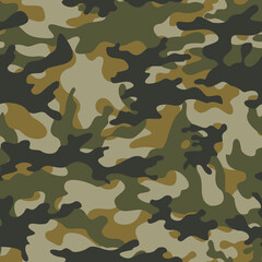 
Seamless camouflage pattern, classic military background, fabric texture