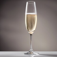 Wall Mural - Glass of Champagne with Rising Bubbles
