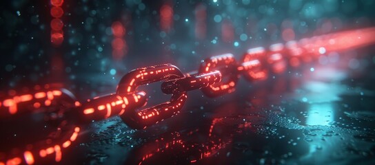 Poster - A screenshot captures a mesmerizing chain adorned with vibrant red lights, evoking a sense of wonder and enchantment