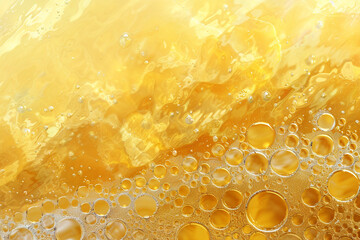 Wall Mural - Golden yellow oil bubble background