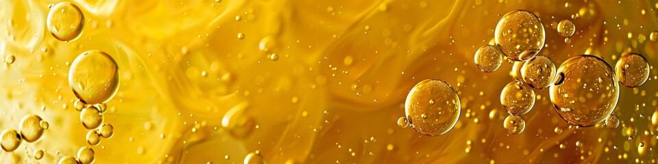 Wall Mural - Golden yellow oil bubble background