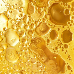 Wall Mural - Golden yellow oil bubble background