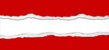 Fototapeta Kuchnia - Gap in torn red paper on white background. Copy space