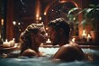 Couple in love enjoys a romantic spa experience 