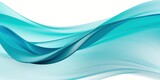 Fototapeta Abstrakcje - banner with Turquoise Dynamic curved lines with fluid flowing waves