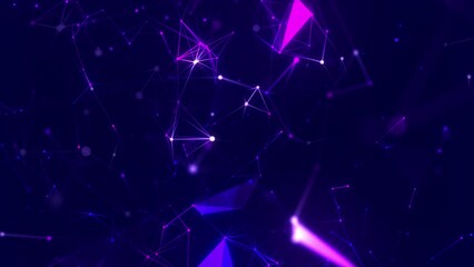 Wall Mural - color animated polygonal space. futuristic background with dots and lines. structure of connection p