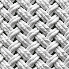 Wall Mural - White rope pattern seamless texture