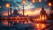 Arabic lantern of ramadan celebration, ramadan kareem background