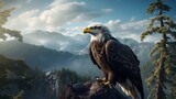 Fototapeta  - Envision the American eagle as a guardian of liberty, its watchful gaze ever vigilant.