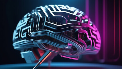 Aufkleber - Digital brain, AI, artificial intelligence concept