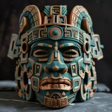 Fototapeta  - Aztec warrior, regal, fierce stance