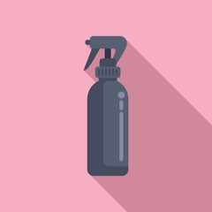 Poster - Bottle sprayer icon flat vector. Salon braid style. Spray fashion spiral