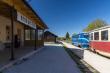 Fototapeta Most - Narrow gauge railway Jindrichuv Hradec to Nova Bystrice, station Nova Bystrice, Czech Republic