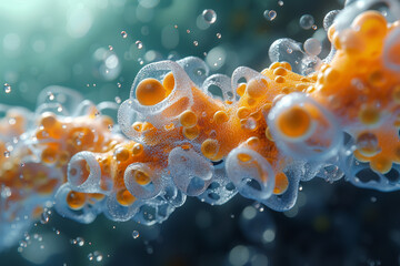 Poster - A bioremediation project using microorganisms to clean up environmental pollutants. Concept of eco-friendly biotechnological solutions. Generative Ai.