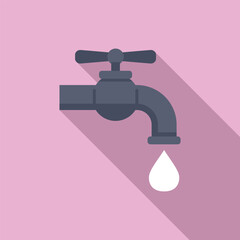 Wall Mural - Morning water tap icon flat vector. Care face skin. Clean mask lotion