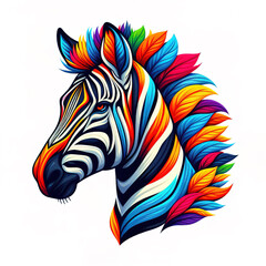 Naklejka na meble colorful Zebra head logo. illustration on white background