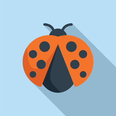 Wall Mural - Baby ladybug icon flat vector. Funny animal. Antenna wing creature