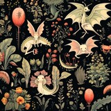 Fototapeta Londyn - Magical woodland motif, ideal for seamless background creation wallpaper