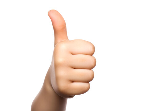 Thumbs up hand gesture isolated on white background