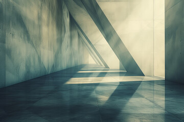 Poster - front view of an abstract geometric pattern in muted tones, leaving an open space for text. concept 