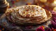 Puran poli, an Indian flatbread. Food blog, cultural article. Festival Gudi, Ugadi.