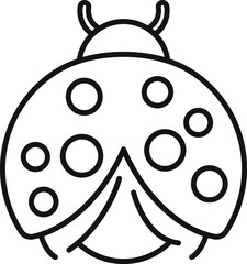 Canvas Print - Walking ladybug icon outline vector. Garden wing baby. Nature art leaf