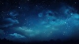 Fototapeta Kosmos - Majestic Night Sky Filled with Bright Stars and a Deep Blue Hue
