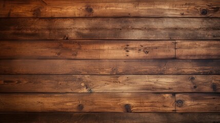 Wall Mural - Rustic Wooden Wall Panel with Warm Brown Stain, Textured Interior Design Element