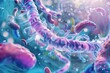3d rendered illustration of a healthy gut flora bacteria