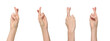 © Kyrylo - Female fingers crossed, one finger on top of another hoping for good luck, isolated on transparent background, png file