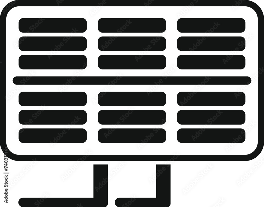 Setup solar panel icon simple vector. Fixture module. Electric power ...