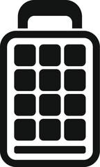 Sticker - Case solar panel icon simple vector. Thermal cell. Sun grid heat roof module