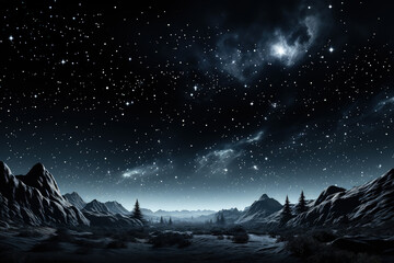 Wall Mural - nighttime view showing a sky filled with stars shining through wispy clouds