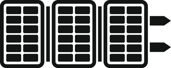 Wall Mural - Converter controller icon simple vector. Solar panel foldable. Module source