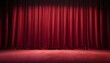 Scarlet red velvet curtains studio set stage background