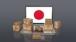  Japan, Great Japanese Empire, E-Commerce Visual Design, Social Media Images. 3D rendering.
