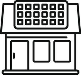 Sticker - Solar panel on house roof icon outline vector. Regulator sun. Module cell